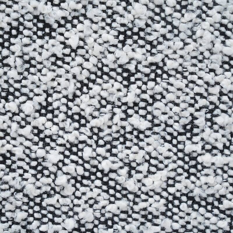 Square Upholstered Ottoman with Black Solid Wood Rubber Feet