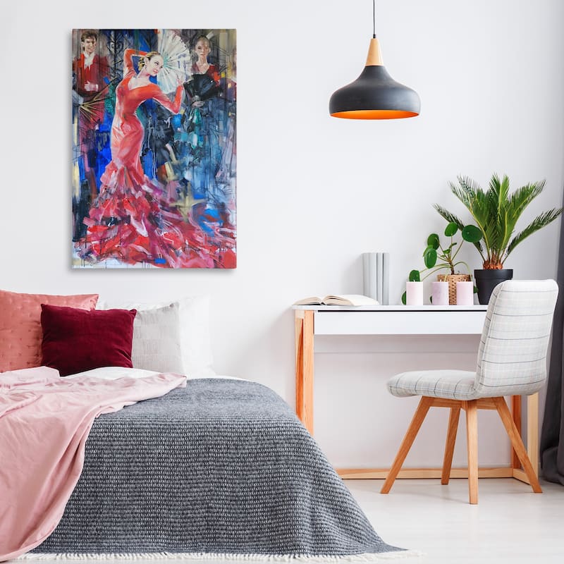 Stupell Bold Dancer with Fan Canvas Wall Art Design By Lucille Lee