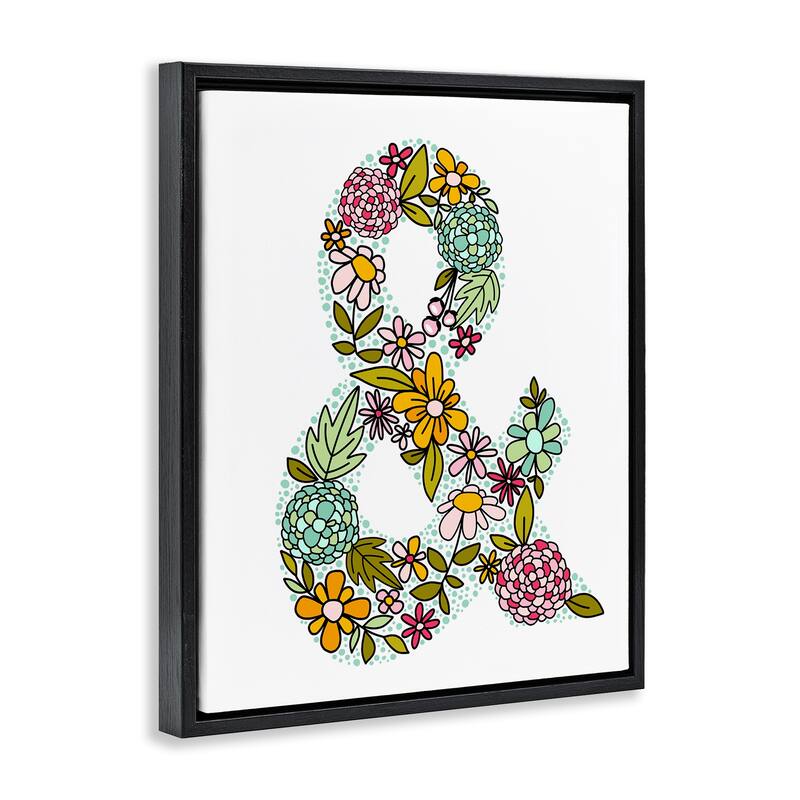 Stupell Hydrangea Florals Ampersand Framed Floater Canvas Wall Art Design By Mandy Ford Art + Illustration