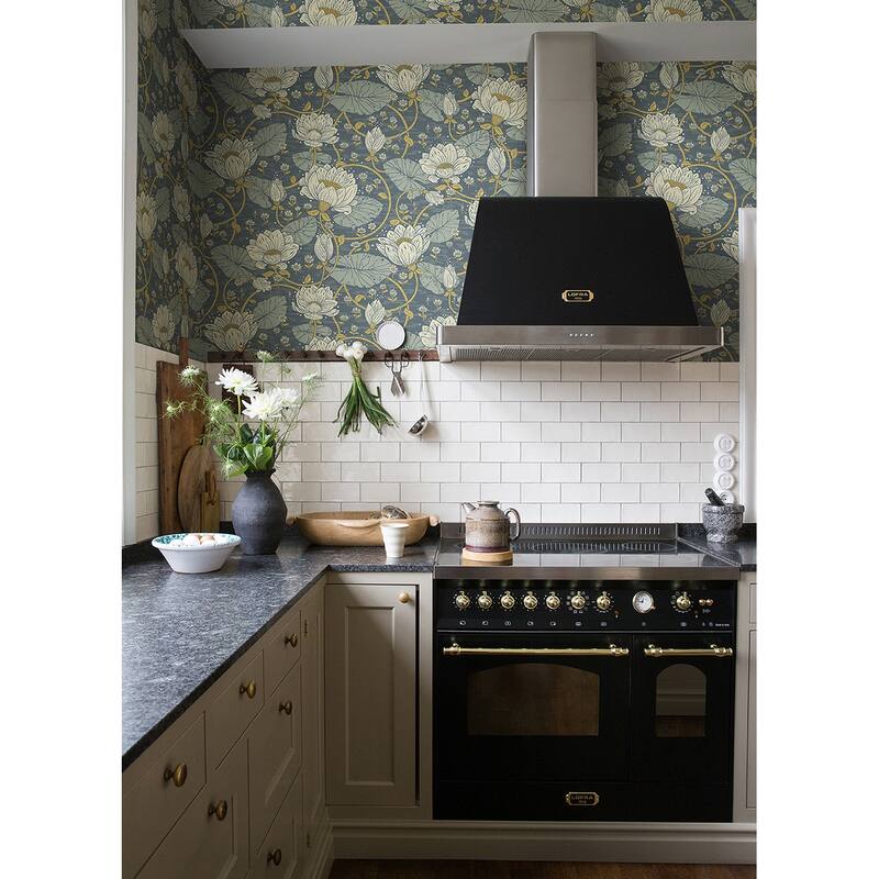 A-Street Prints Eva Blue Lotus Dreams Wallpaper