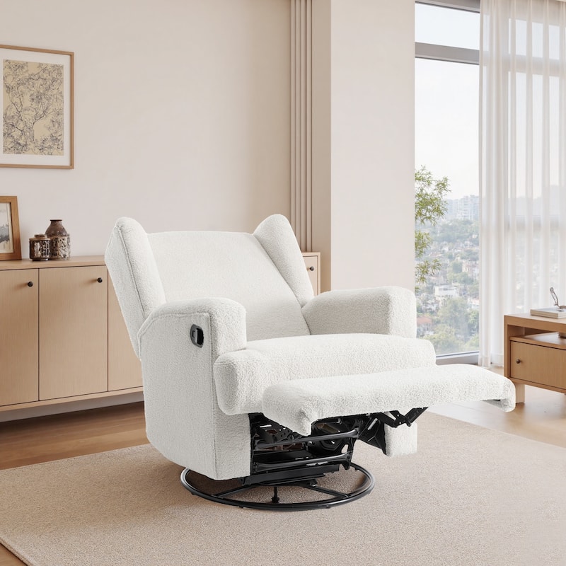 UIXE Upholstered Modern Swivel Glider Rocker Recliner