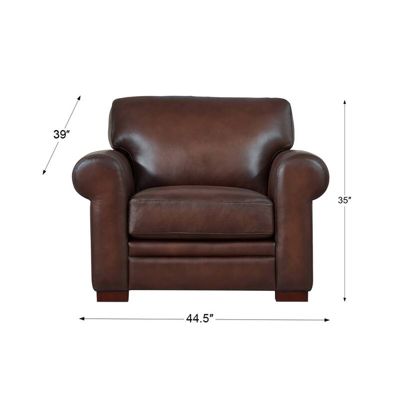 Hydeline Brookfield Top Grain Leather Sofa Set, Sofa and Chair