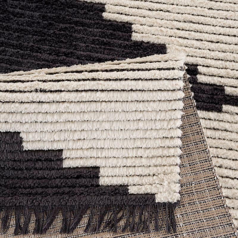 Black & Ivory Modern Area Rug - 6'x9'