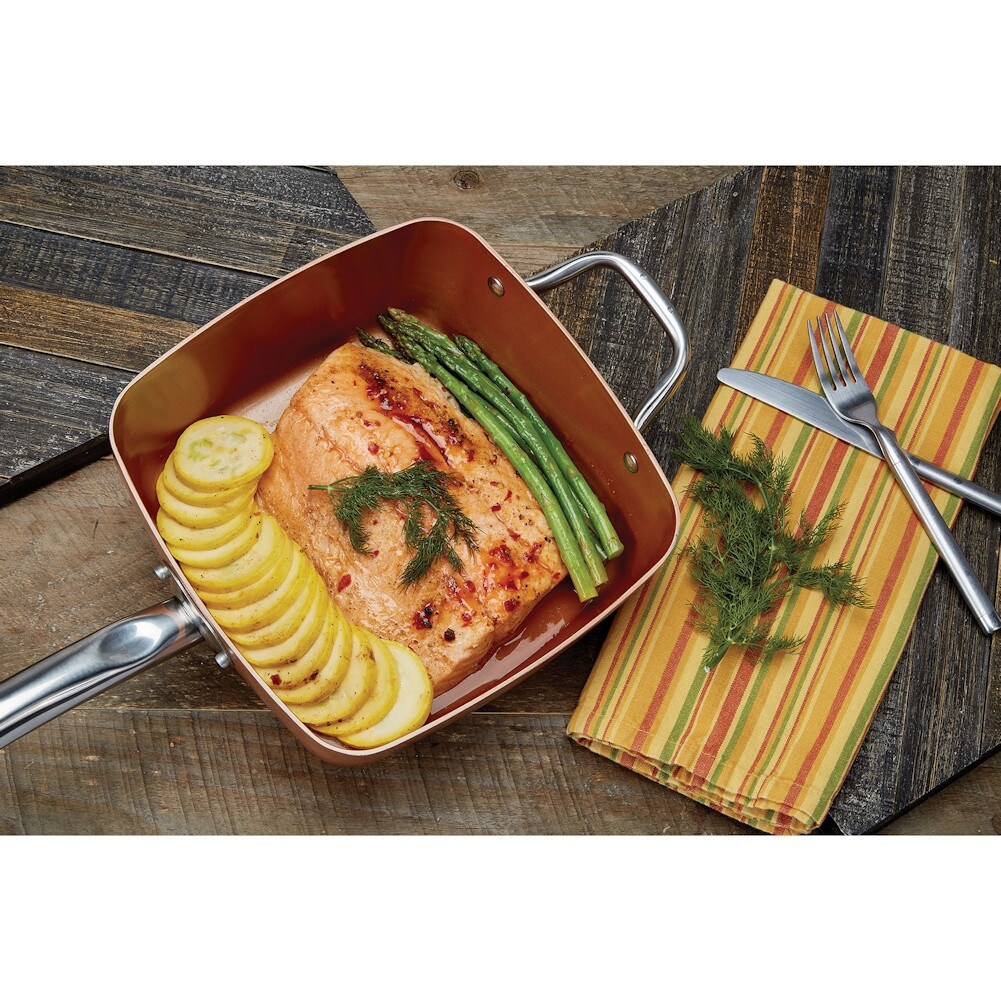 >Copper Chef 5 Pc Set Square Induction Plate Compatible Non Stick Cookware Overstock 17307986