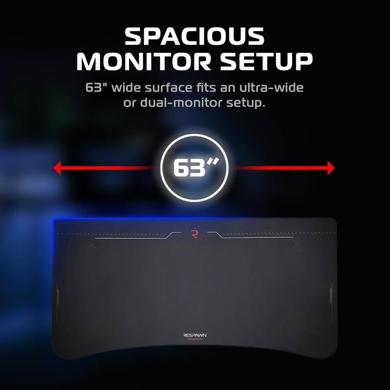 RESPAWN Gaming Desk - Computer Desk with Mouse Pad, PC Workstation Home Office Gaming Table