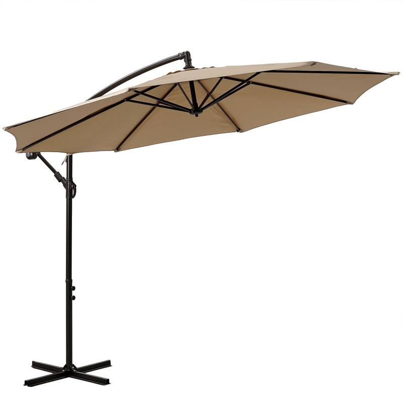 9.8ft Offset Patio Umbrella Offset Hanging Cantilever Patio Outdoor Market Umbrella UPF50 UV Protection