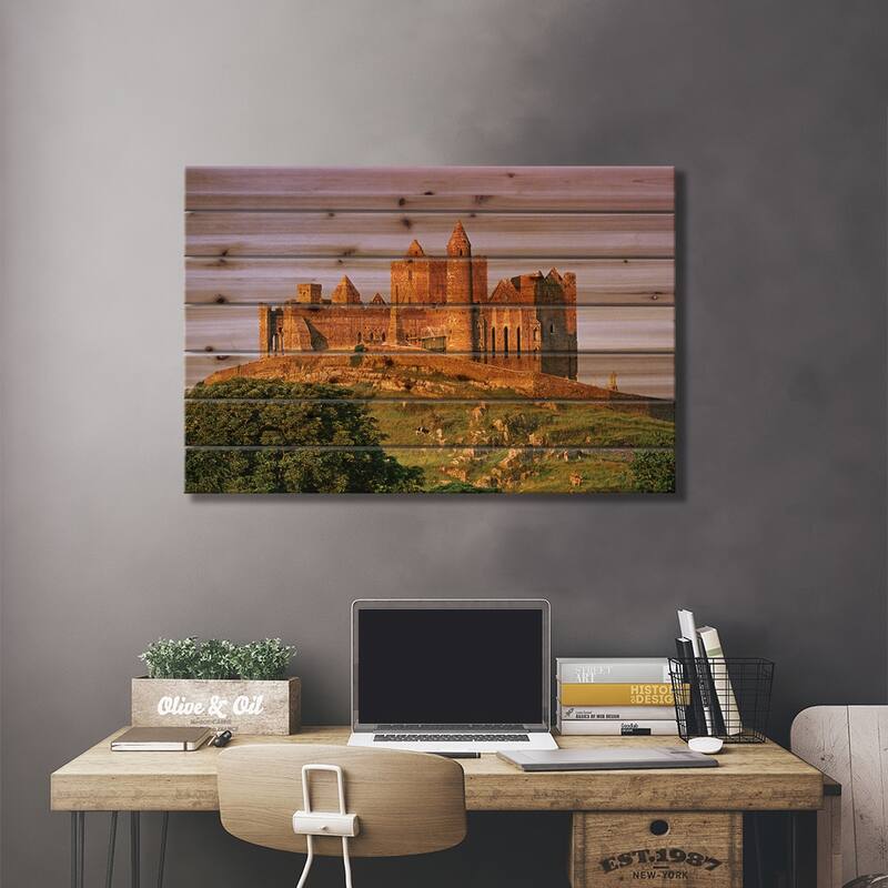 Ireland, County Tipperary. View Of The Rock Of Cashel, A Medieval Fortress. Print On Wood by Jaynes Gallery - Multi-Color