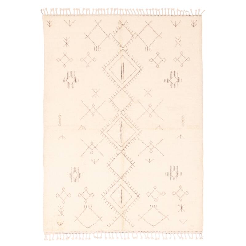 ECARPETGALLERY Hand-knotted Pak Finest Marrakesh Cream Wool Rug - 5'9 x 7'9