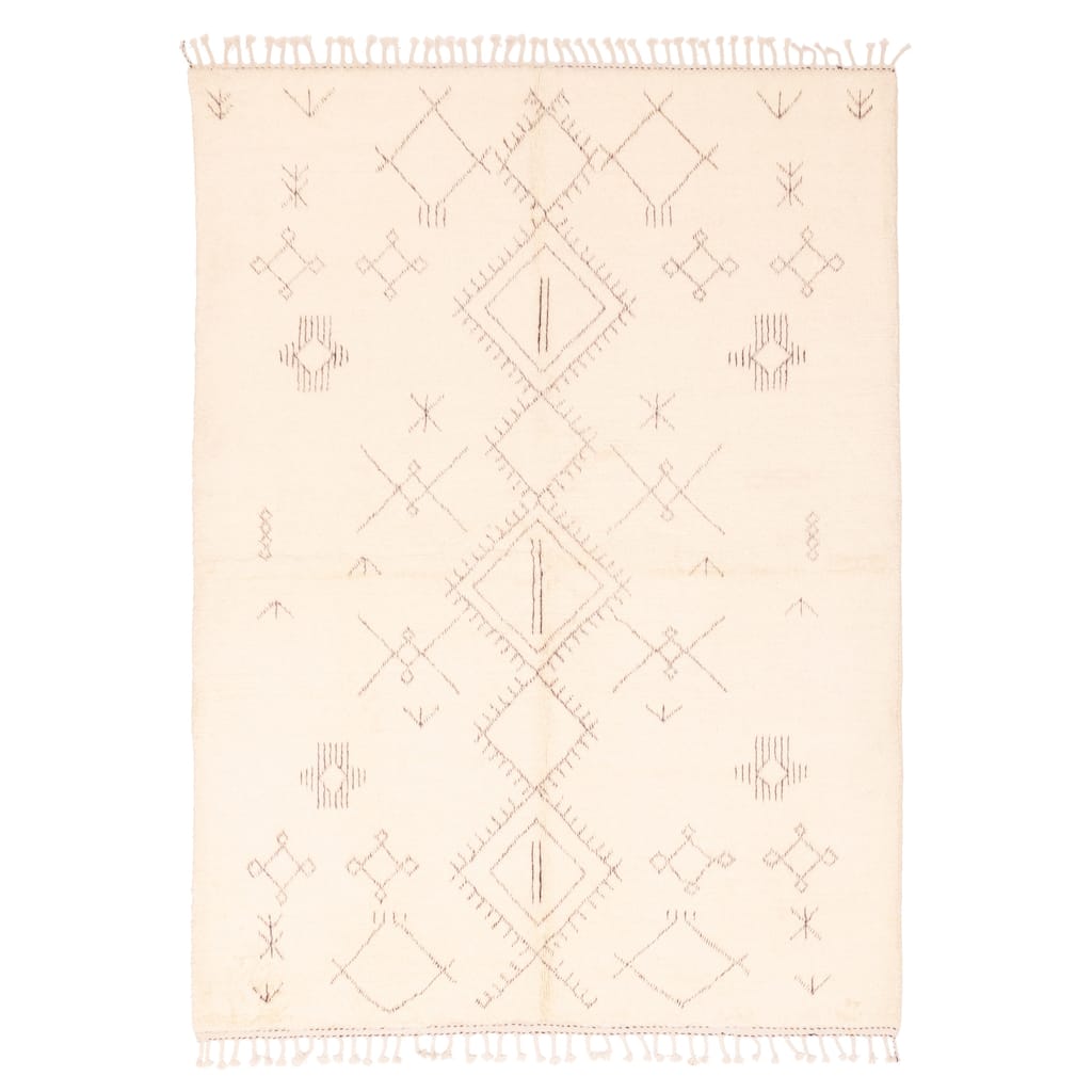 ECARPETGALLERY Hand-knotted Pak Finest Marrakesh Cream Wool Rug - 5'9 x 7'9