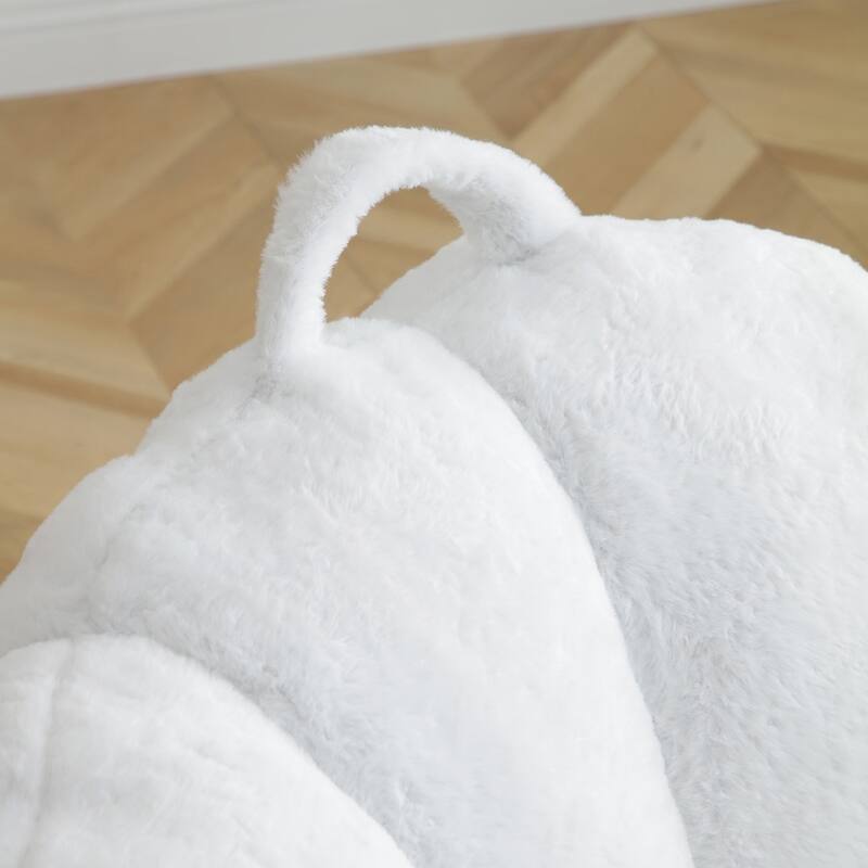 Oversized Bean Bag Chair With footstools for Adults and Kids - White
