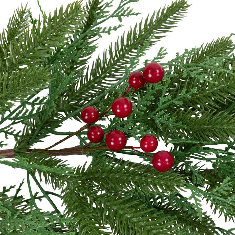 Real Touch™️ Wind River Fir with Glittered Pinecones Artificial Christmas Garland - 7' x 12" - Unlit