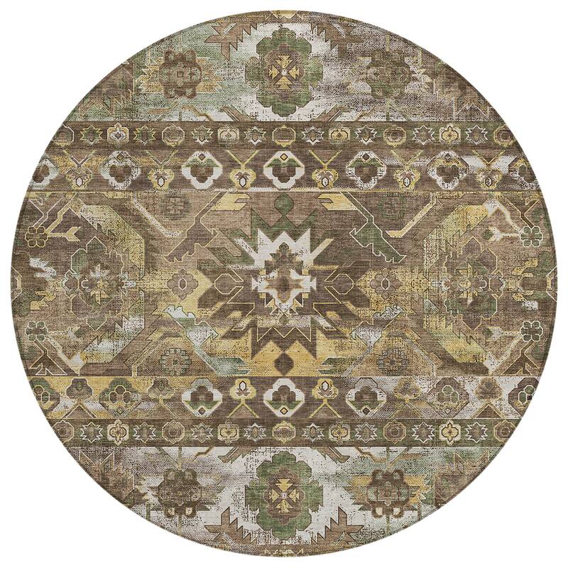 Machine Washable Indoor/ Outdoor Traditional Hudson Chantille Rug