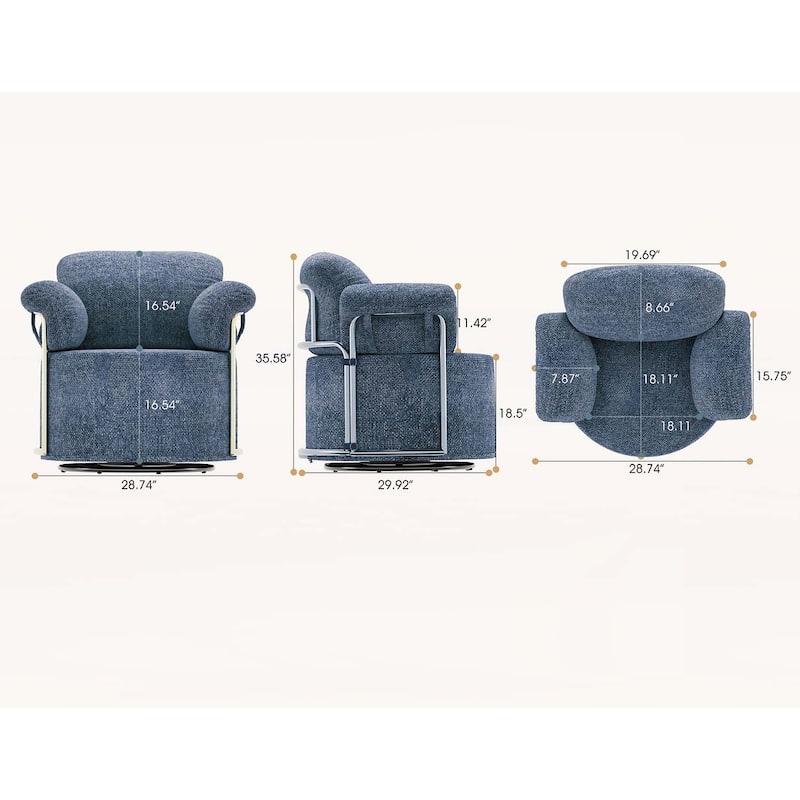 360 Degree Barrel Swive Chair,with Gold Metal Legs