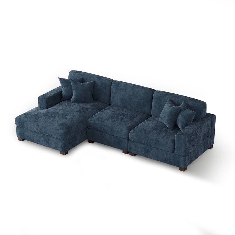 Oversized Modern Chenille Modular Sectional Sofa with Chaise