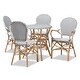 preview thumbnail 2 of 10, Naila French Provincial Plastic Weaving/ Rattan Indoor/ Outdoor Dining Set(5PC) Black, White, Brown