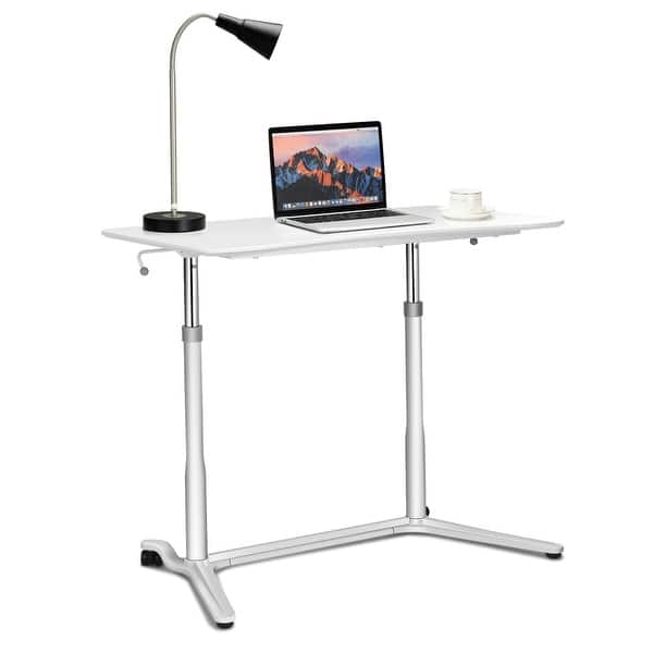 Shop Costway Height Adjustable Sit To Stand Computer Desk Mobile