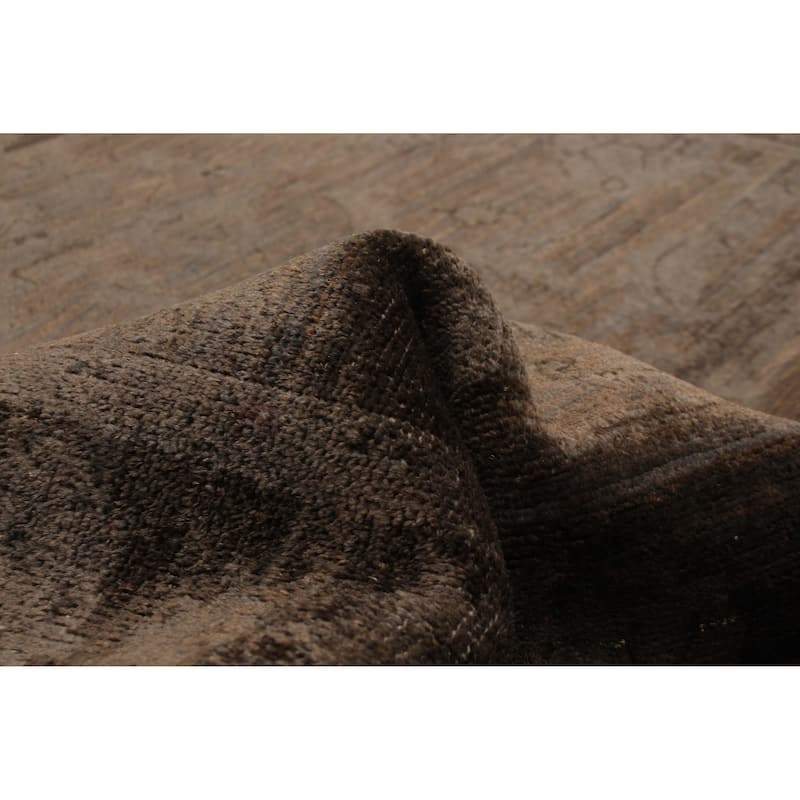 ECARPETGALLERY Hand-knotted Vibrance Black Wool Rug - 4'0 x 5'10