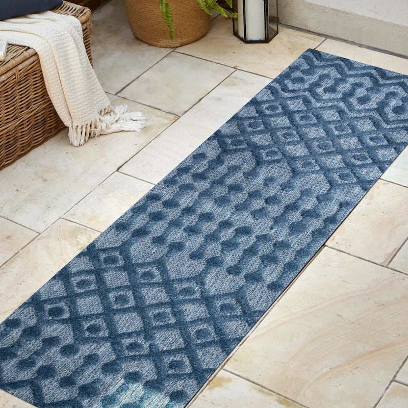 JONATHAN Y Portmany Moroccan Diamond Indoor/Outdoor Area Rug