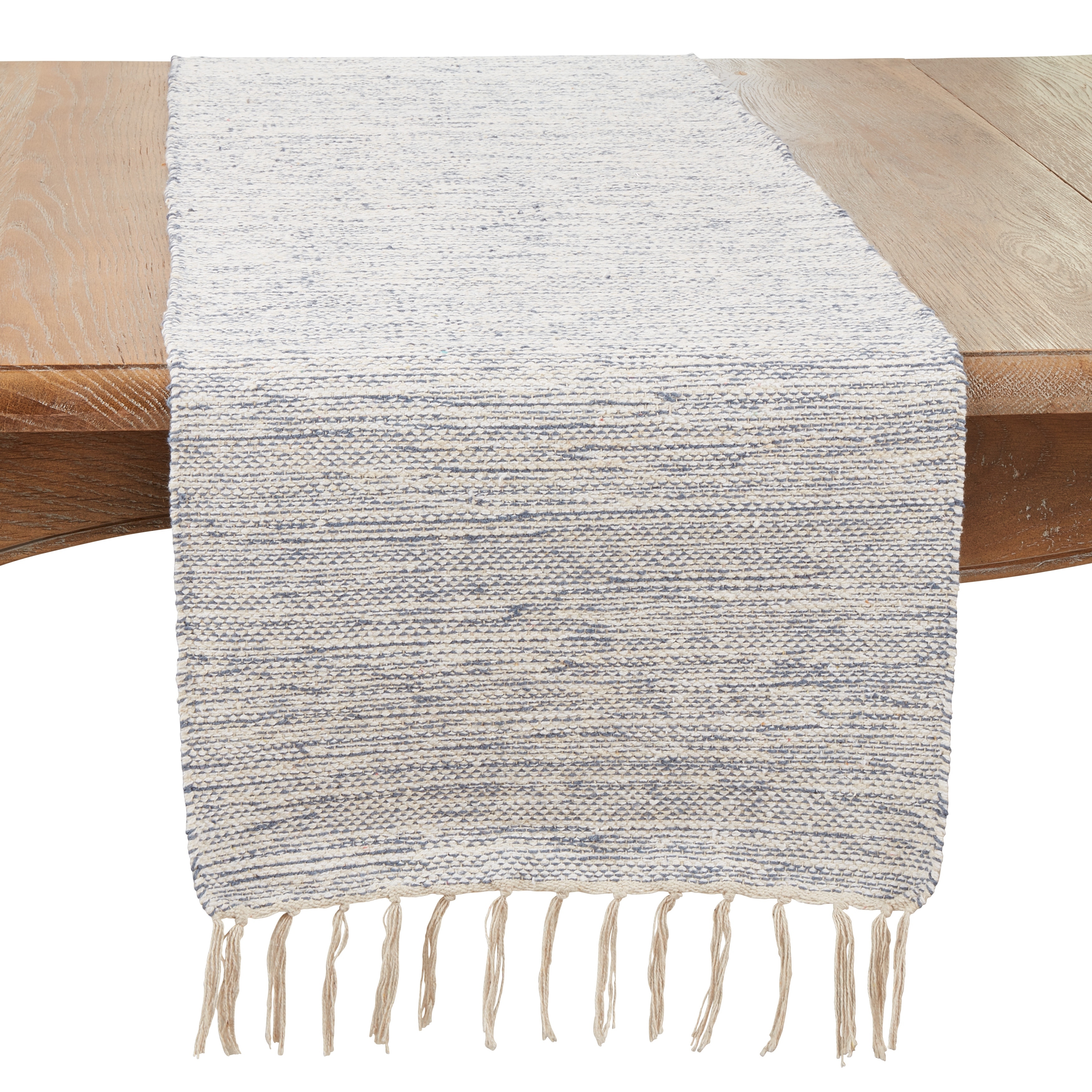 Charming Handloom Table Runner with Delicate Fringe Detail