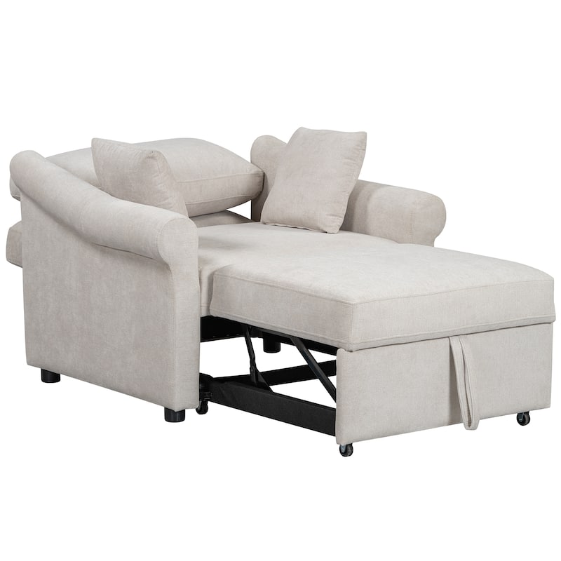 3 IN 1 Convertible Sleeper Lounger Chair with Adjustable Backrest