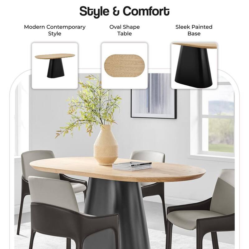 Magnus KD 63" Oval Dining Table, Light Oak