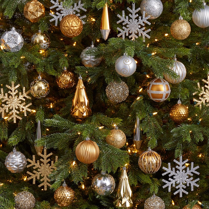 52ct Bronze Shatterproof Assorted Christmas Tree Ornament 6" (150mm)