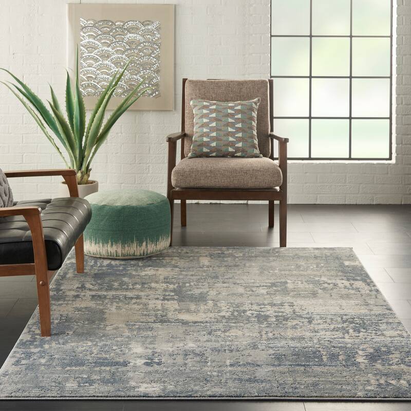 Nourison Concerto Abstract Distressed Area Rug - 3'9" x 5'9" - Grey/Beige