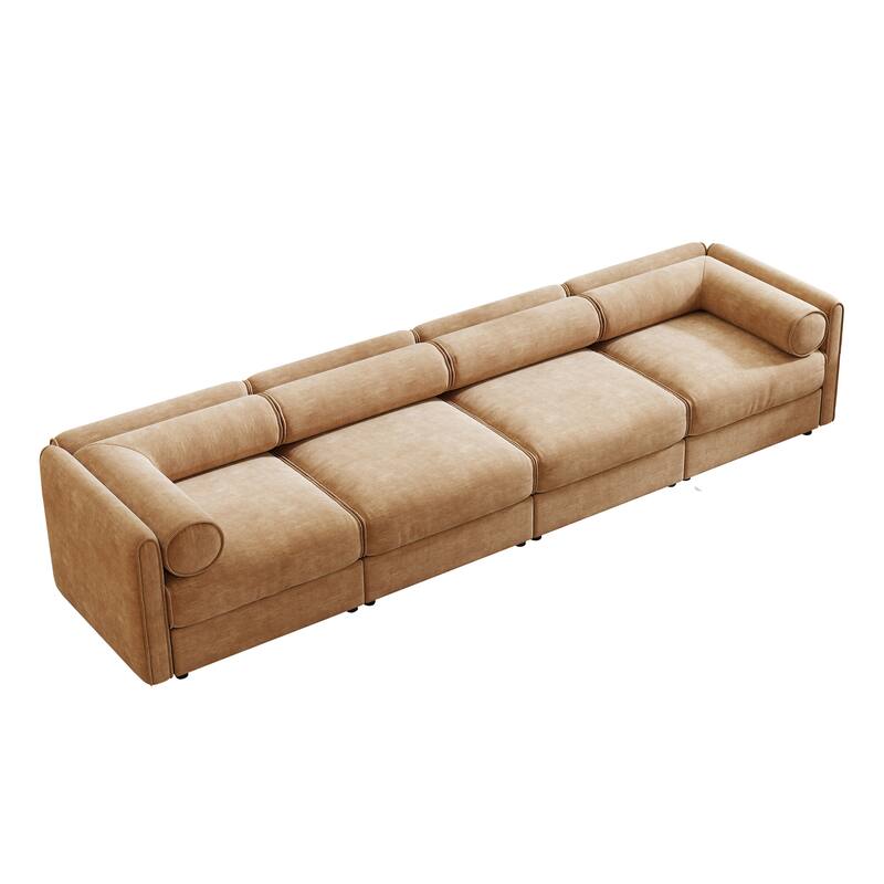 GDFStudio - Oberon Chenille 4-Seater Sofa With Storage Seat