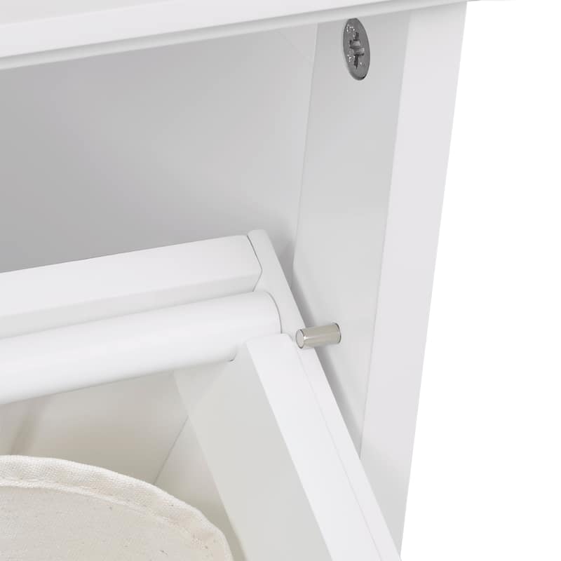 RiverRidge Ellsworth Tilt-Out Laundry Hamper Cabinet with Removable Cloth Storage Bag - White