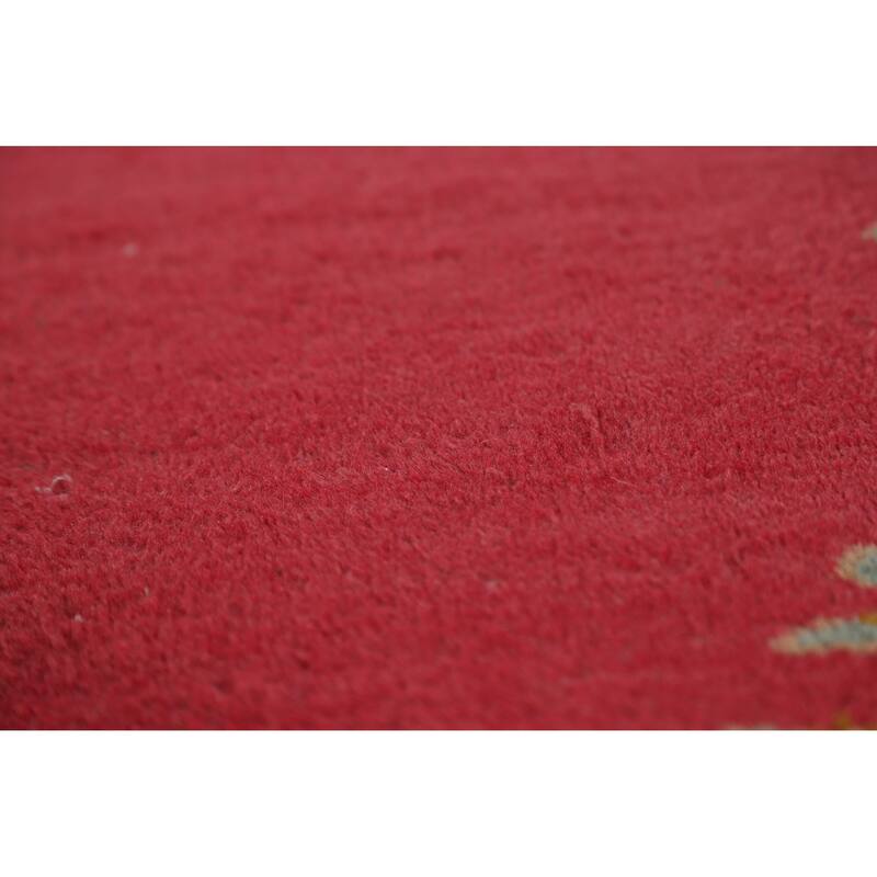 Hand Knotted Oriental 100% Wool Carpet Traditional Floral Pink Kerman Area Rug - 11' 11'' X 8' 6''