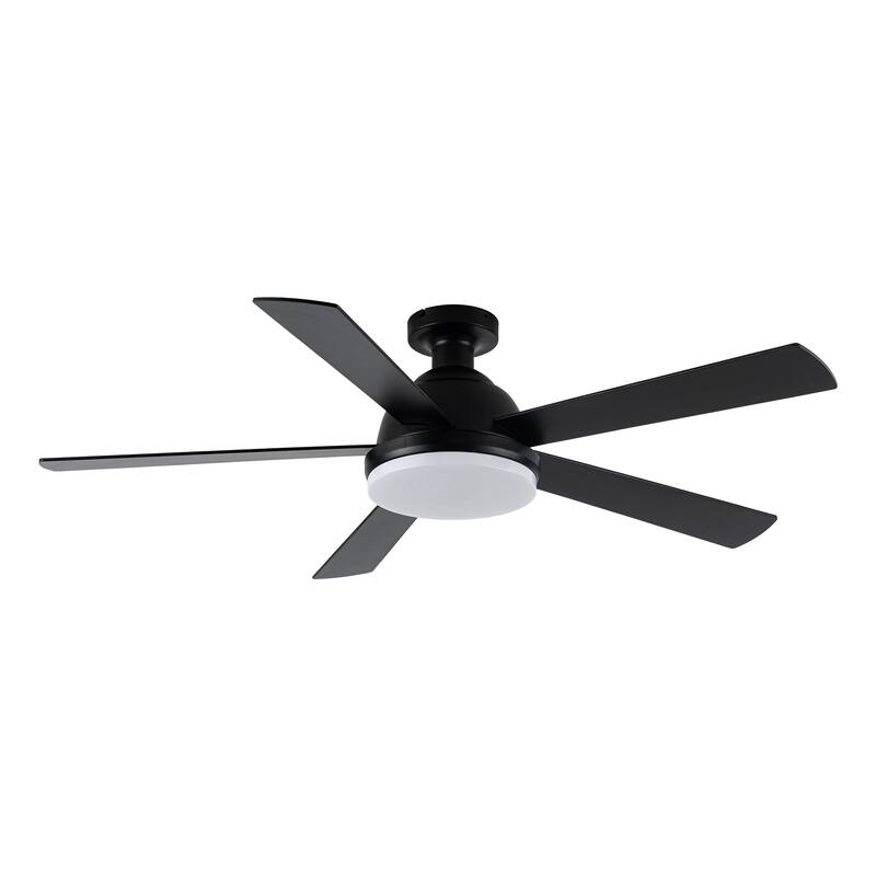 52" Rustic Plywood Reversible Flush Mount Smart Dimmable Ceiling Fan with Light and APP Control