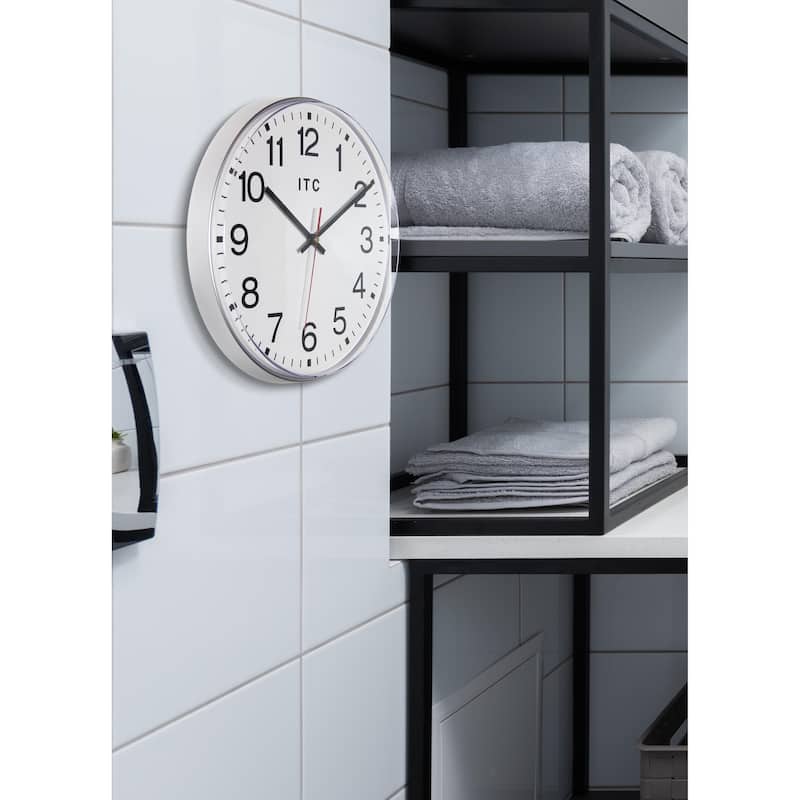 Prosaic 12" Business Clock, Silver - 12 in.