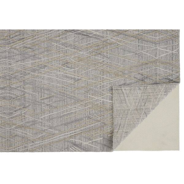 HomeRoots 5' X 8' Gray And Ivory Abstract Hand Woven Area Rug - 5' x 8 ...