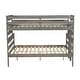 preview thumbnail 8 of 11, Twin XL over Queen Bunk Bed Separable Platform Bed with Ladder & Slat Support No Box Spring Needed Wooden Bunk Bed - Grey