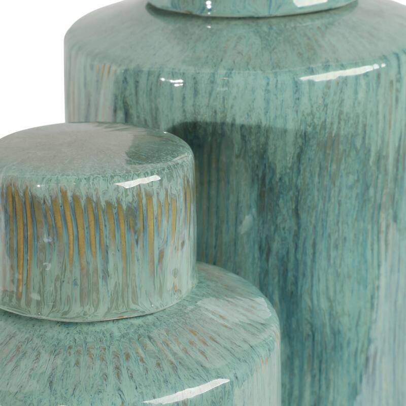 Sagebrook Home Corvallis Ceramic Canisters, Cylinder (Set Of 2)