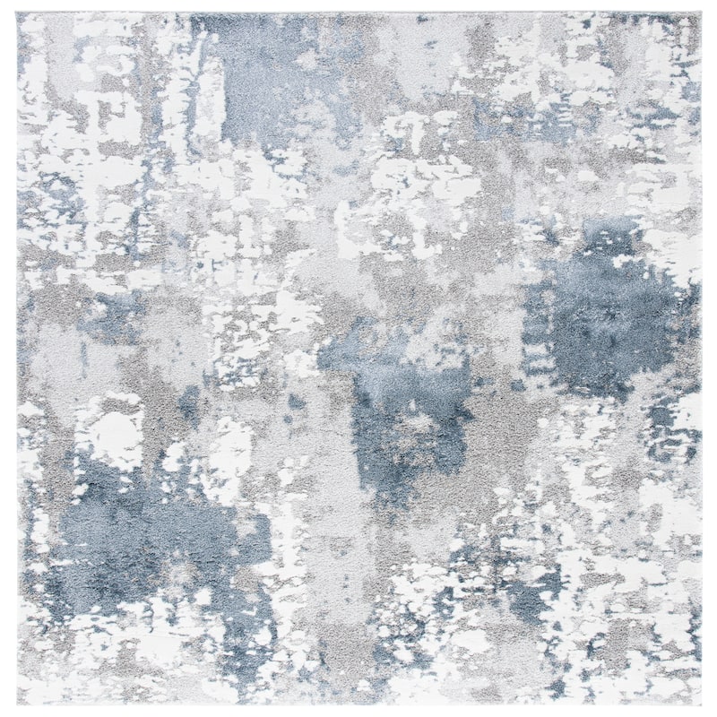 SAFAVIEH Century Trix Modern Abstract Rug - 6'7" Square - Grey/Blue - Square