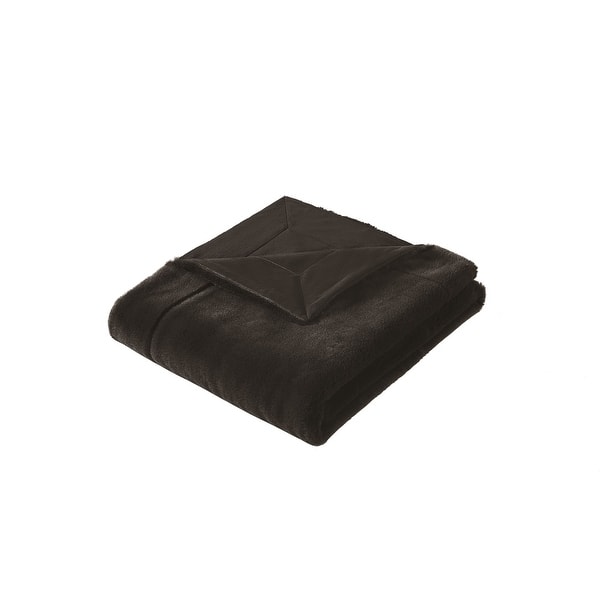 slide 2 of 9, Vince Camuto Super Soft Faux Rabbit Fur 60x70 Throw in Gift Box 60x70 - Black