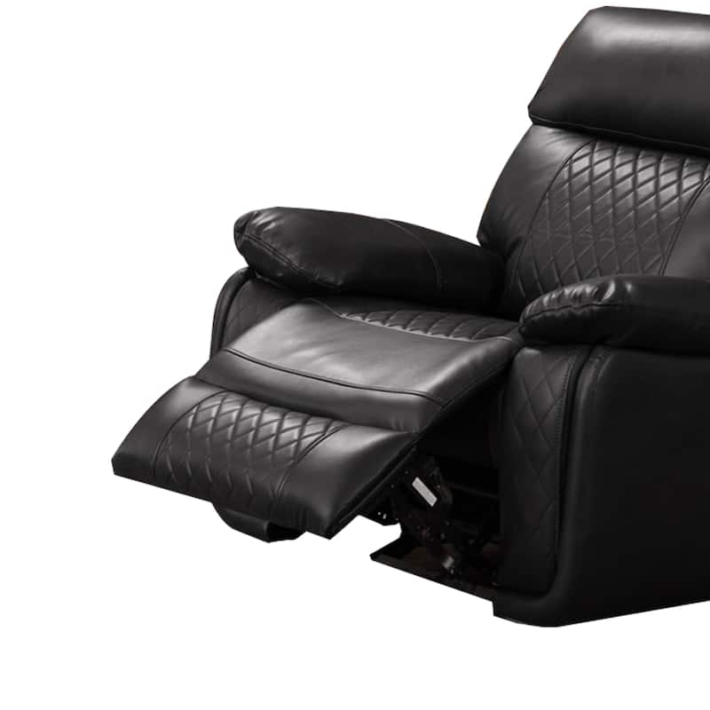 Contemporary Plush Faux Leather Upholstered Living Room Reclining Chair