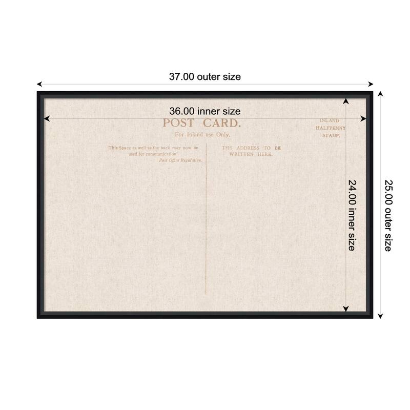 Kate and Laurel Framed Fabric Pinboard Linen Vintage Post Card Wall Organization