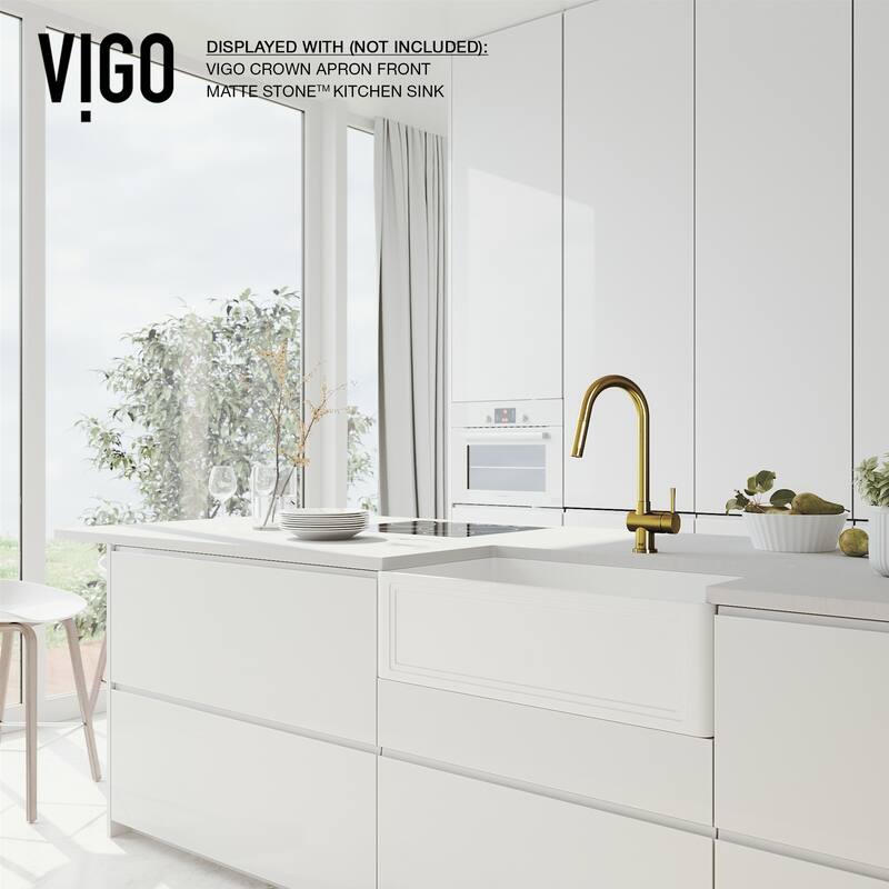 VIGO Gramercy 17" H Single Handle Pull-Down Spout Kitchen Faucet