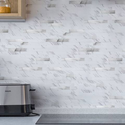 Art3d 10-Sheet Peel and Stick Backsplash Tile for Kitchen Bathroom in Marble Tone