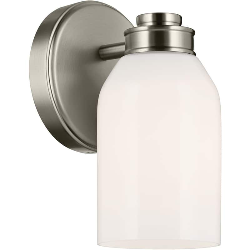Kichler 55200 Shae 8" Tall Bathroom Sconce with Glossy White Opal