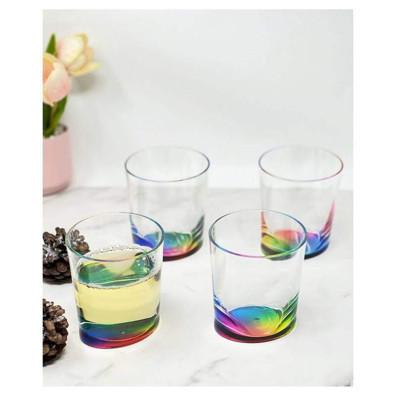 Oval Halo Acrylic Glasses Drinking Set of 4