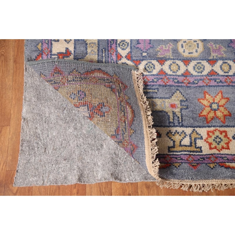 Geometric Heriz Serapi Area Rug Hand-Knotted Wool Carpet - 7'8" x 10'1"