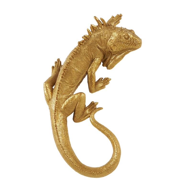 Polystone Animal Textured Climbing Home Wall Decor - Gold - Roche River Decor