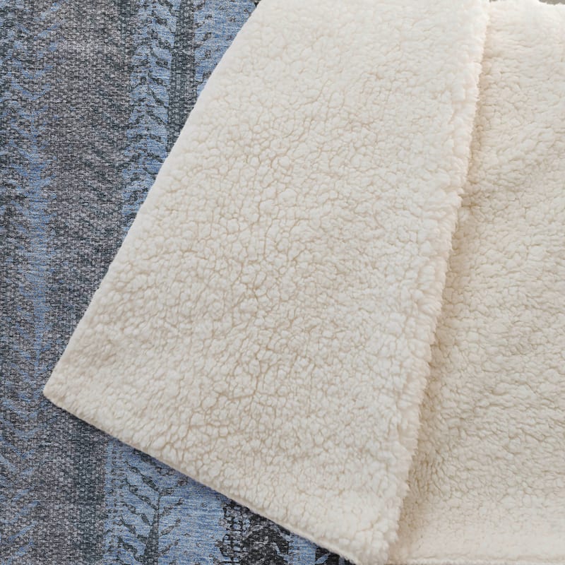 Premium Machine Washable Contemporary Global Sherpa Throw Blanket