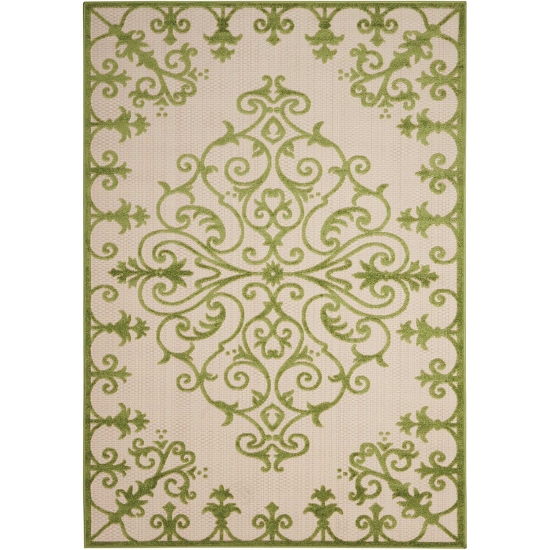 Nourison Aloha Modern Medallion Scroll Indoor / Outdoor Area Rug