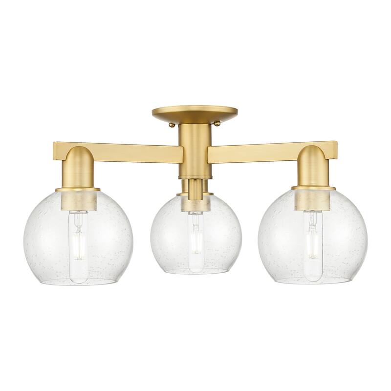 Innovations Lighting Endless Possibilities Arcadia - Athens - 3 Light 23" Semi-Flush Mount - Satin Gold/Seedy