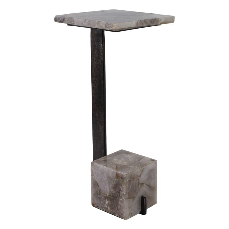 Metal Accent Table Modern Geometric Base Sleek Contemporary Design