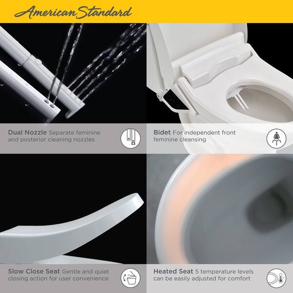 Shop American Standard 8013a80gpc Advanced Clean 1 0 Spalet Elongated Heated Bidet Seat With Side Panel Controls And Slow Close Overstock 22052793
